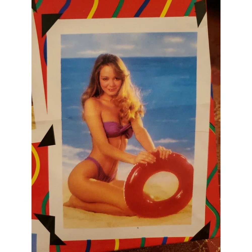 Vtg Gift Bag Swimsuit Model 90s Retro Beach Bikini Babe Pinup Girl Carlton Cards